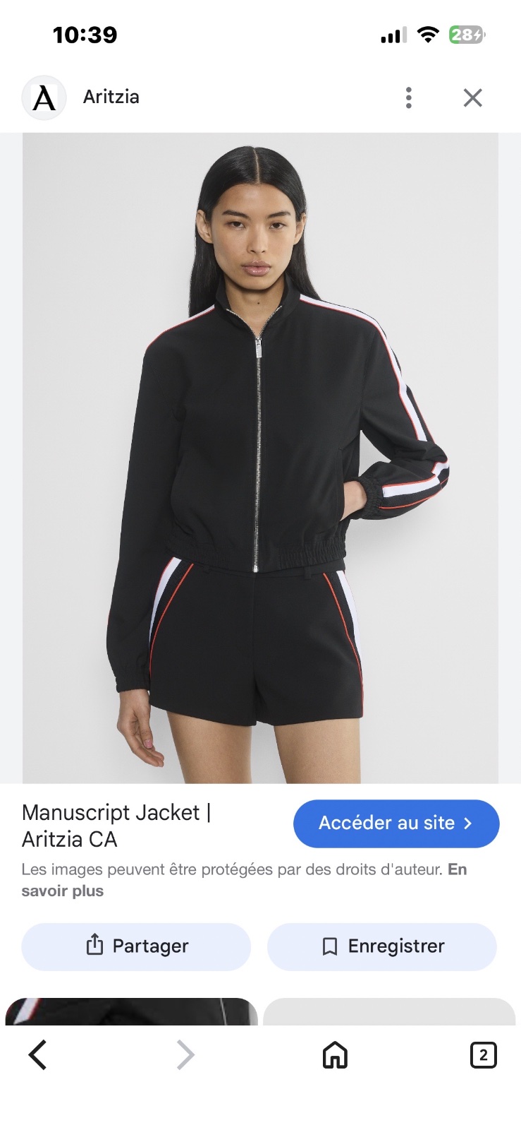 Veste bomber de style décontracté avec  une coupe resserrée à la taille et aux poignets