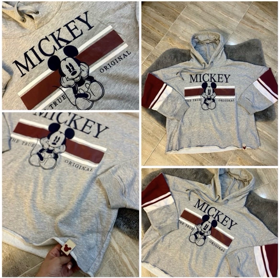 Sweat à capuche Disney Neuf "MICKEY THE TRUE ORIGINAL"