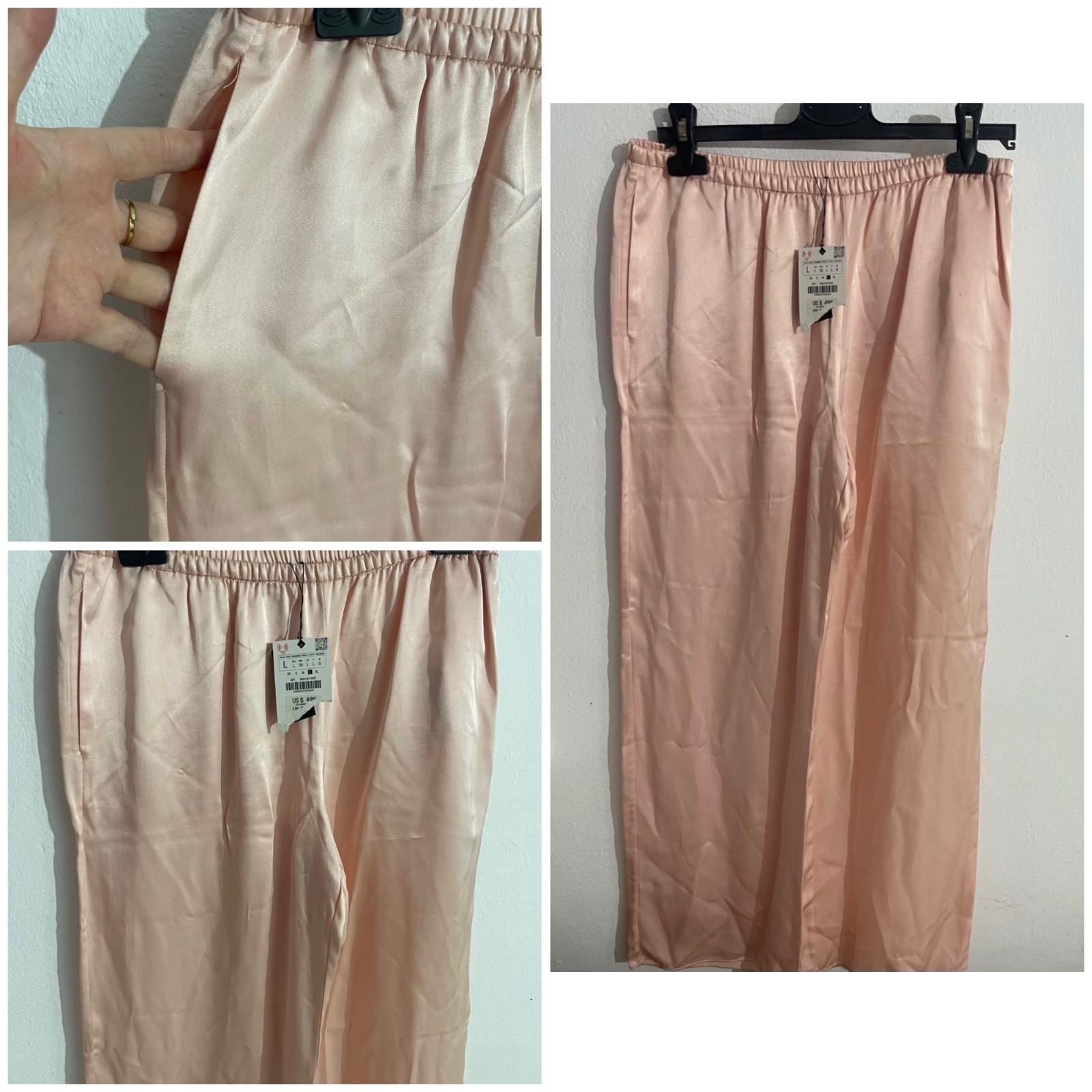 Pantalon fluide en satin Zara