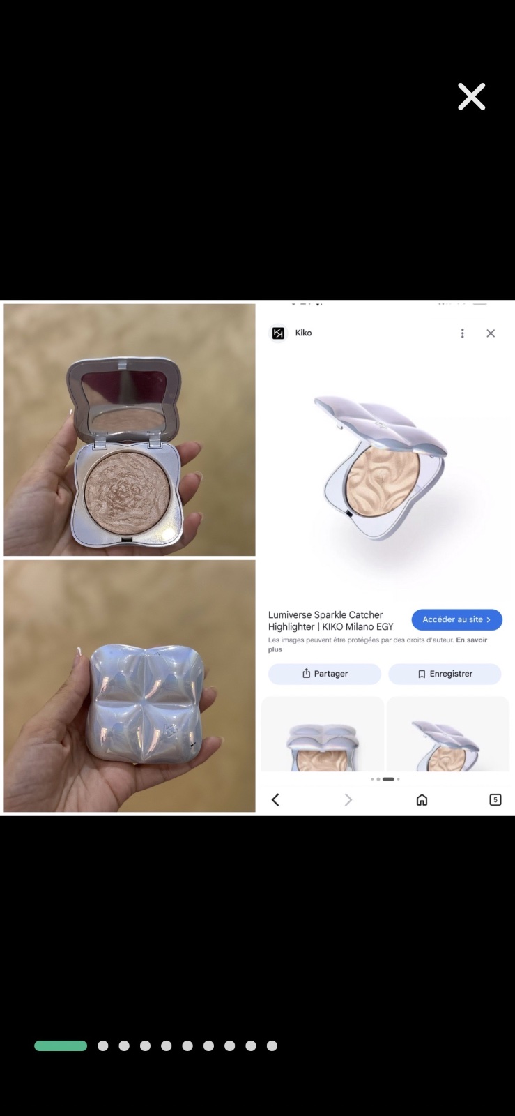 Lumiverse Sparkle Catcher Highlighter de la marque KIKO Milano, un enlumineur en poudre compacte.