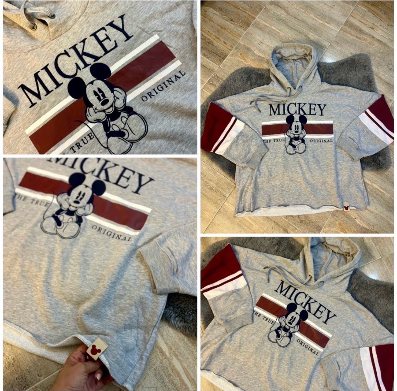 Sweat à capuche Disney Neuf "MICKEY THE TRUE ORIGINAL"