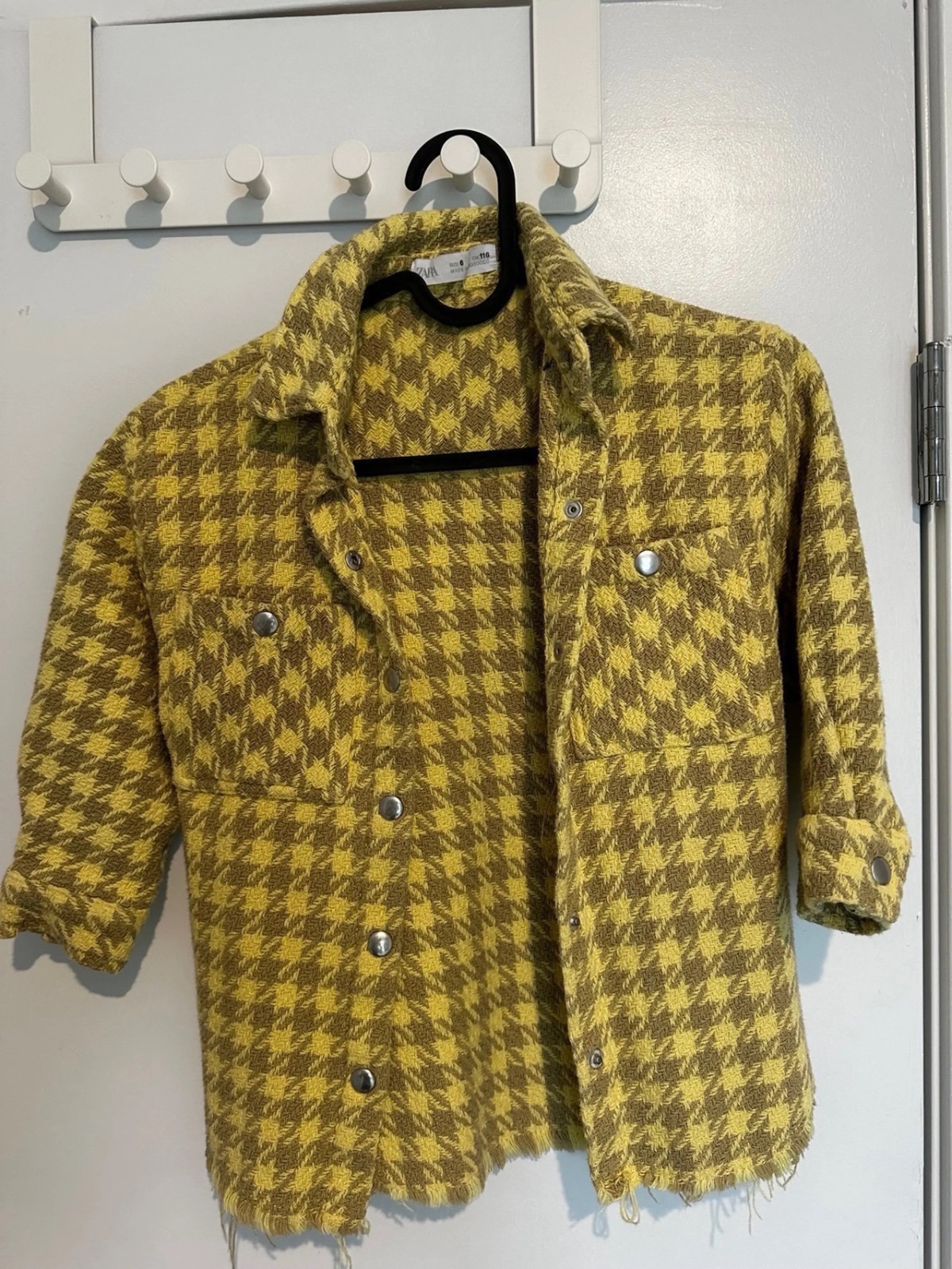 Veste surchemise en pied-de-poule jaune de la collection Zara Kids