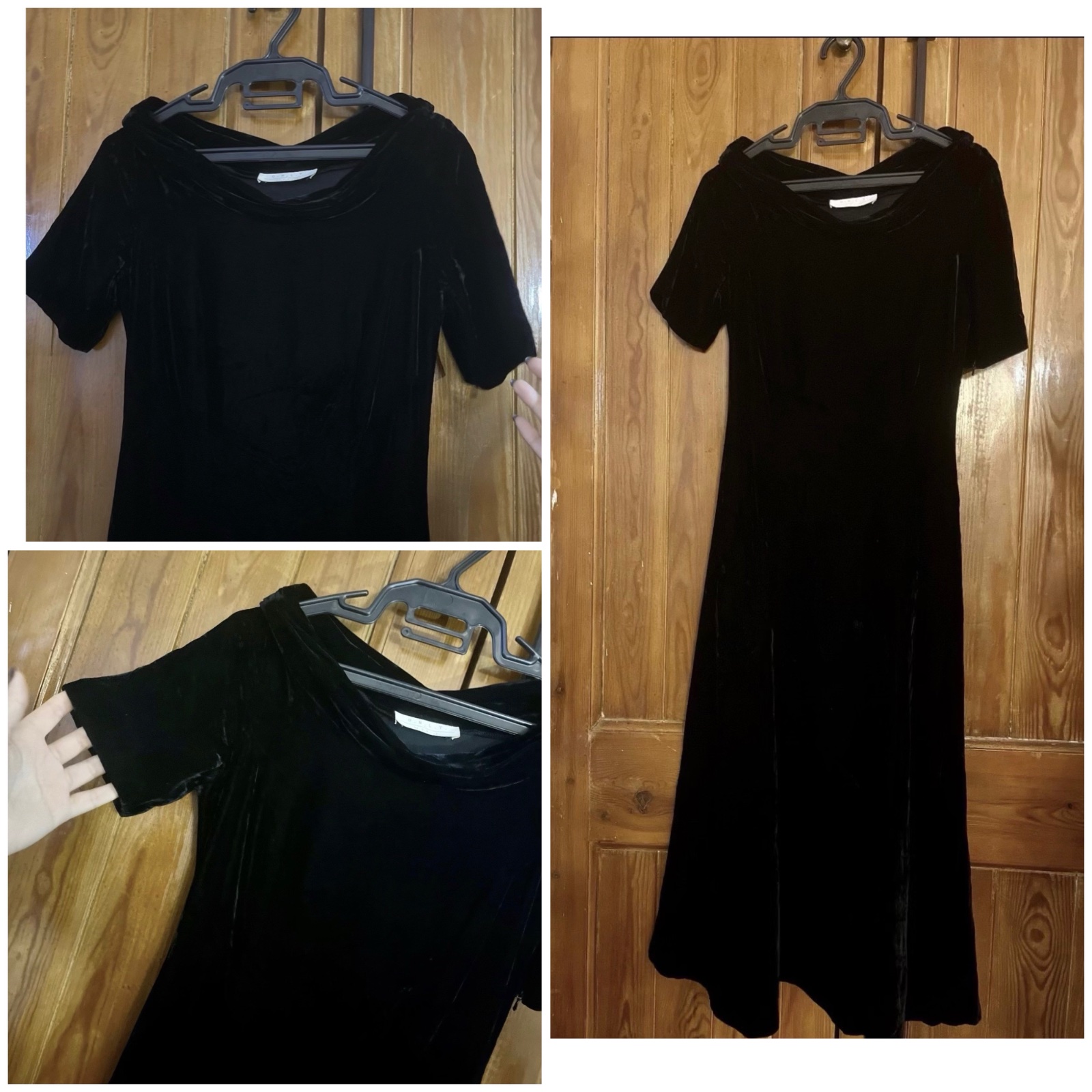 Robe évasée BY O-N-L-Y mi-longue en velours noir neuff