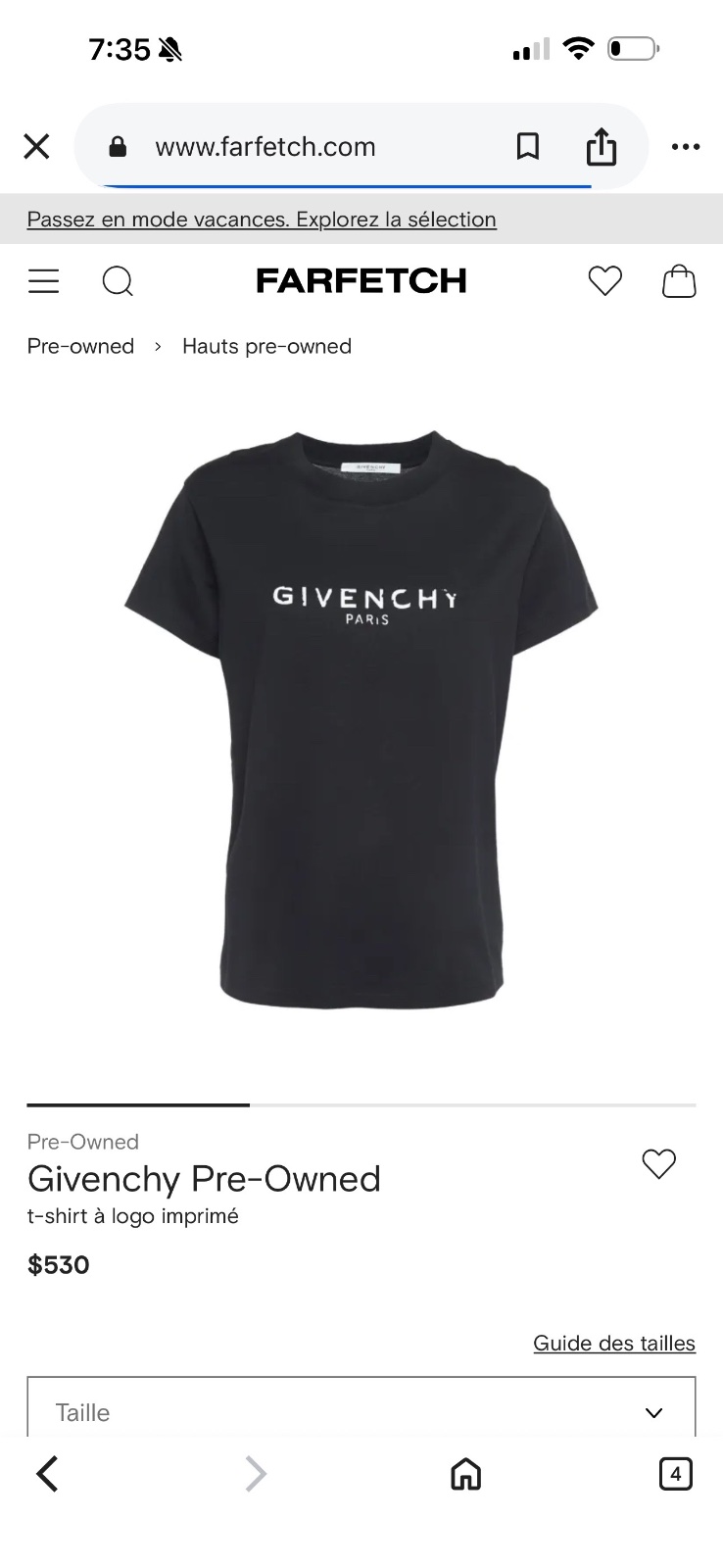 T-shirt Givenchy Paris noir arbore un logo blanc contrastant imprimé sur la poitrine
