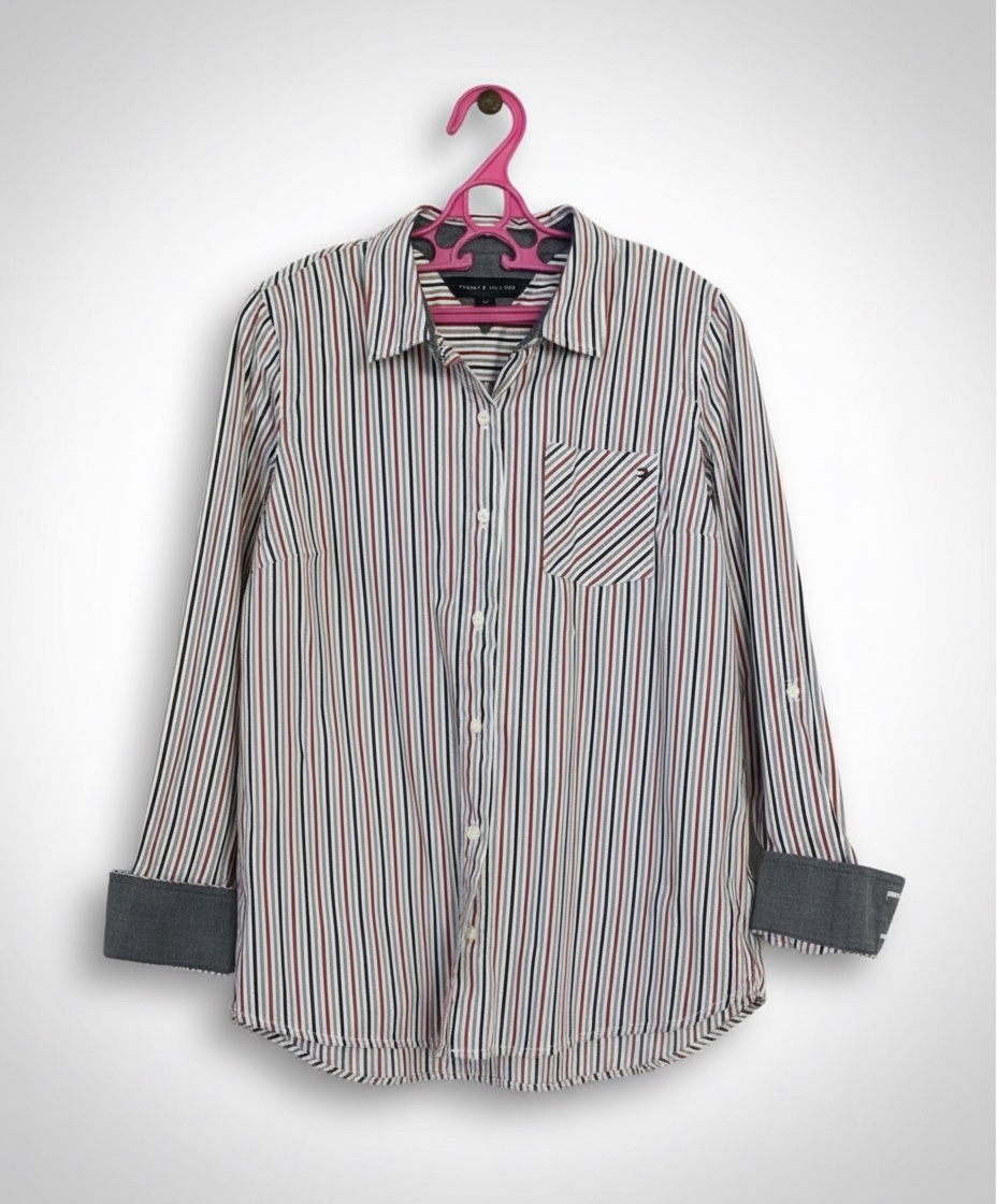 Chemise Tommy Hilfiger à rayures avec des poignets contrastés