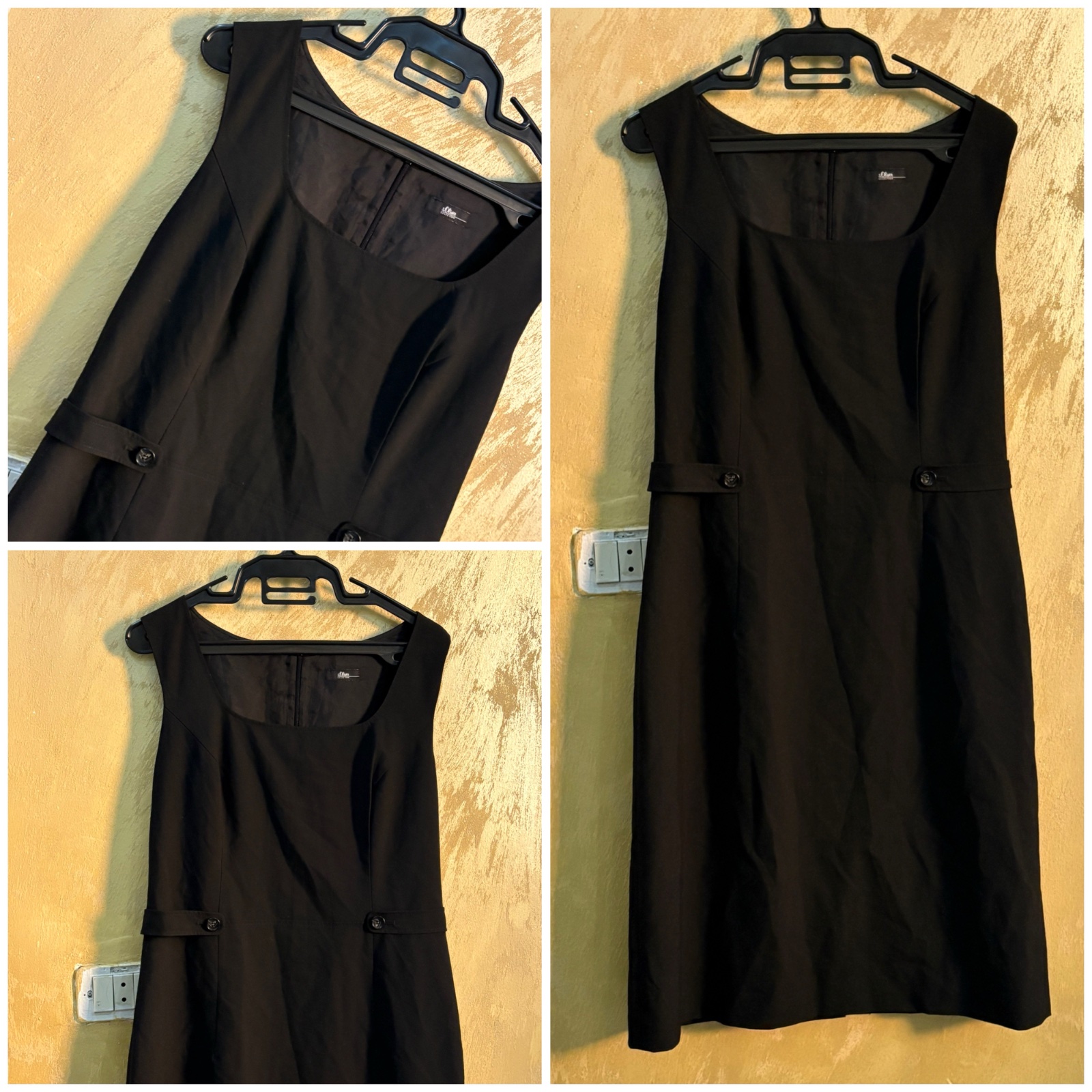 Robe noire sans manches à encolure carrée de la marque s.Oliver