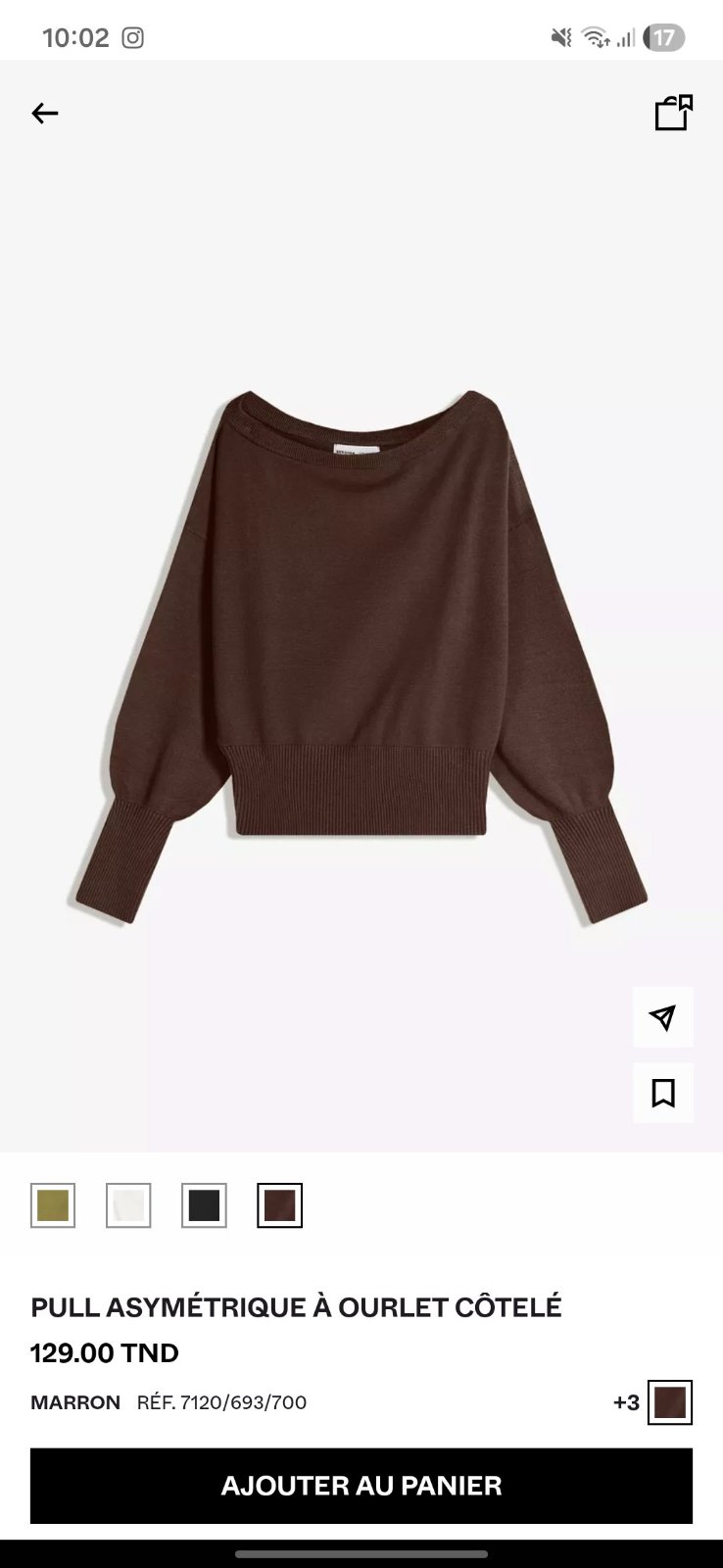 Pull asymétrique marron 