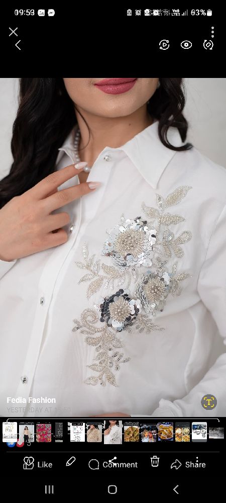 Chemise blanche brodé