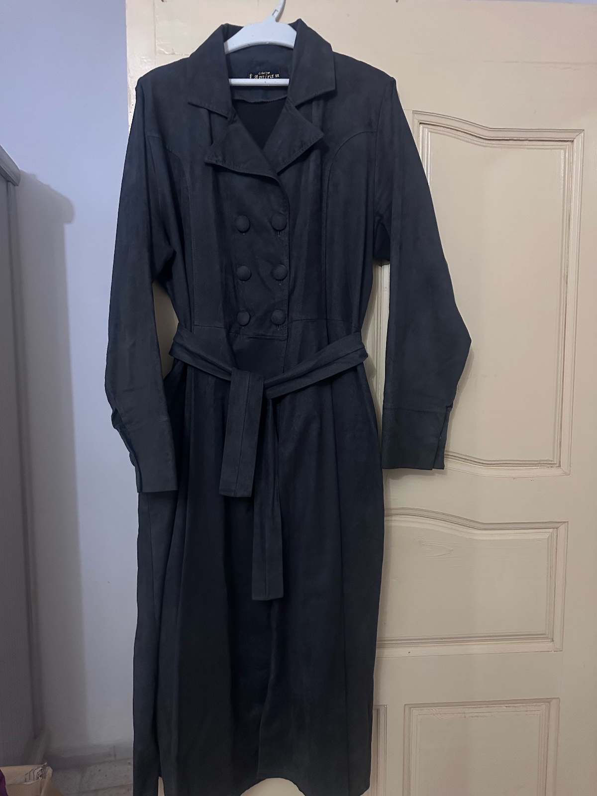 Tranche faux dain couleur gris maxi 