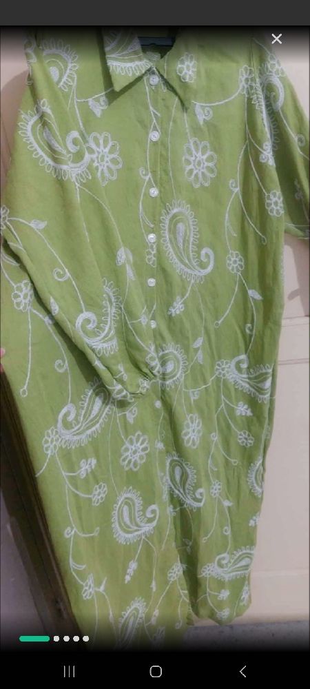 Robe chemise brodé f réel a7la b barcha