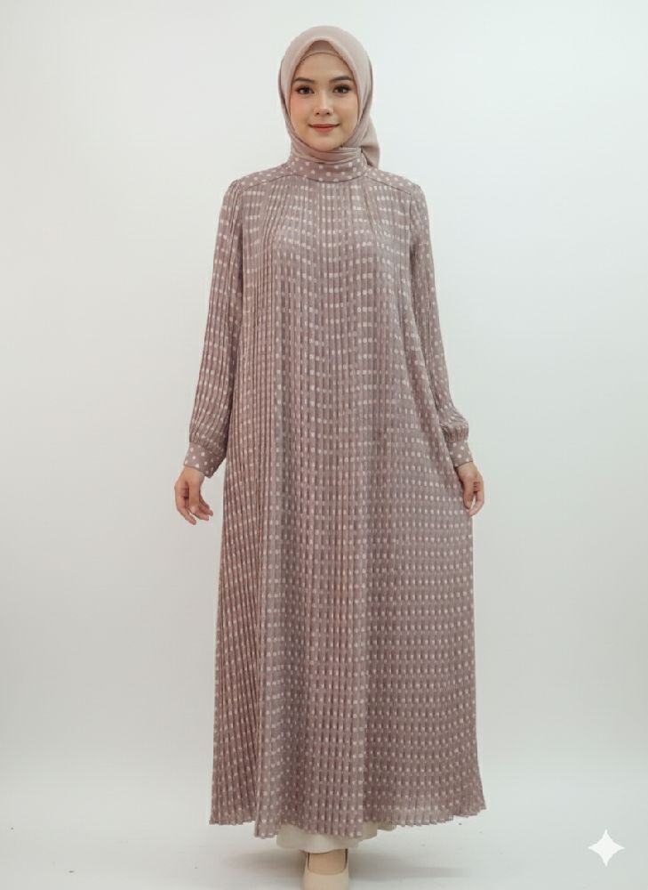 Robe plissée + ceinture doré pailleté 