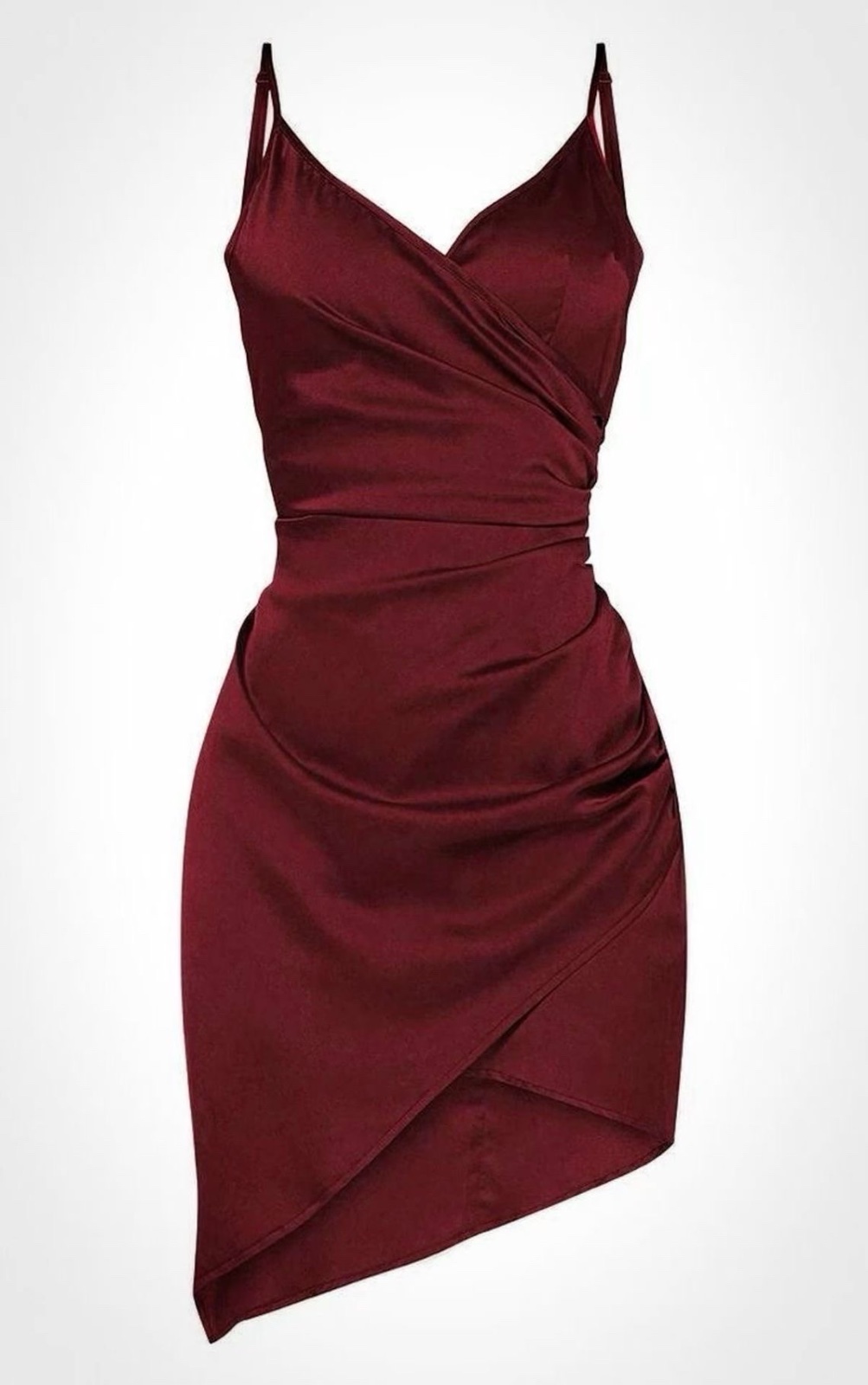 Robe satin rouge bordeaux