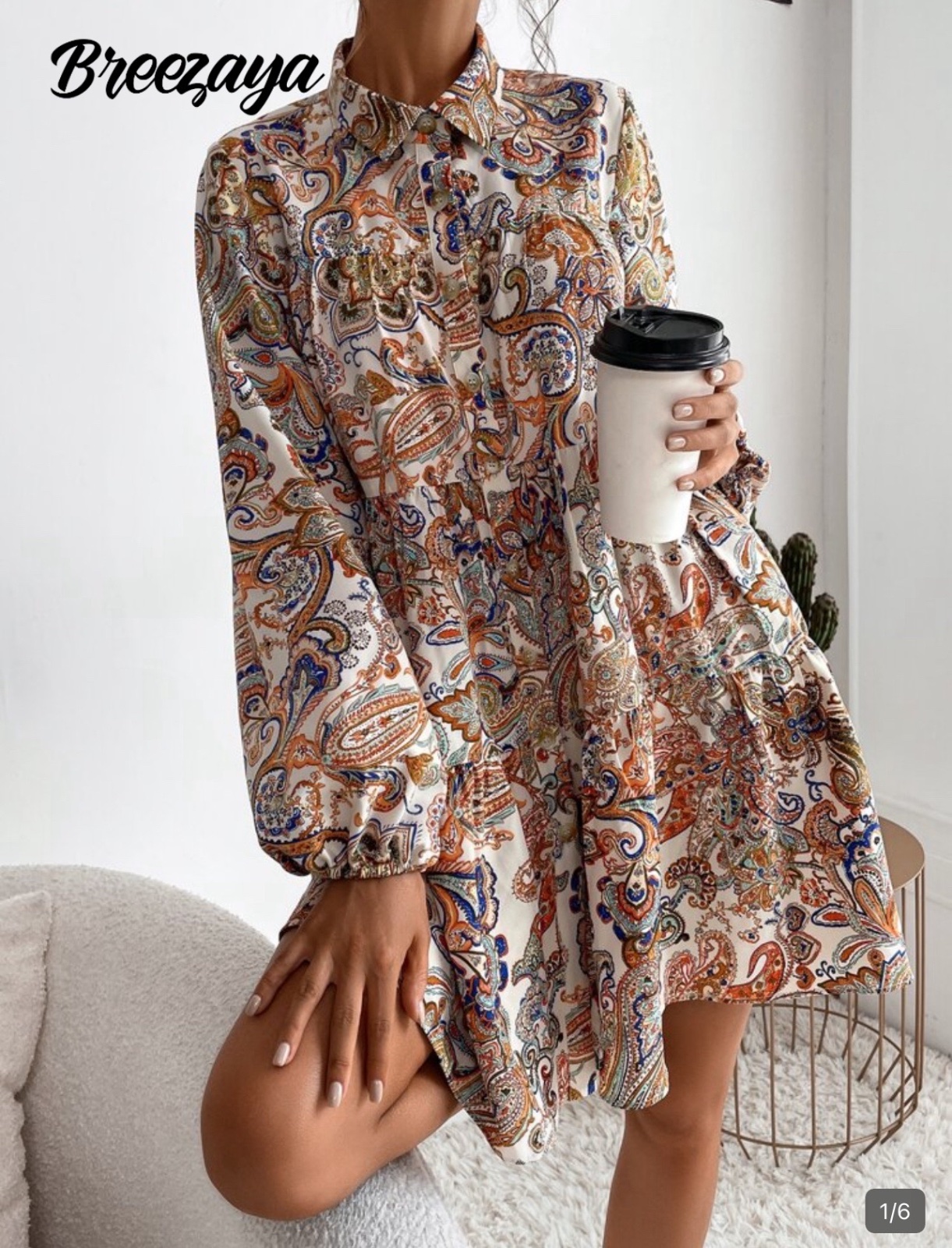 Robe babydoll imprimée 