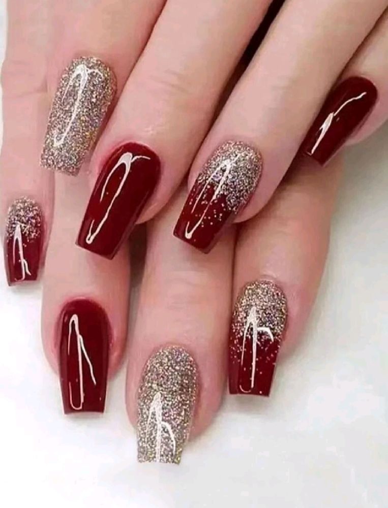 press on nails rouge bordeaux 