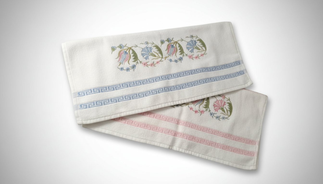 Lot de 2 serviettes de bain brodé 💯 % coton ❤️