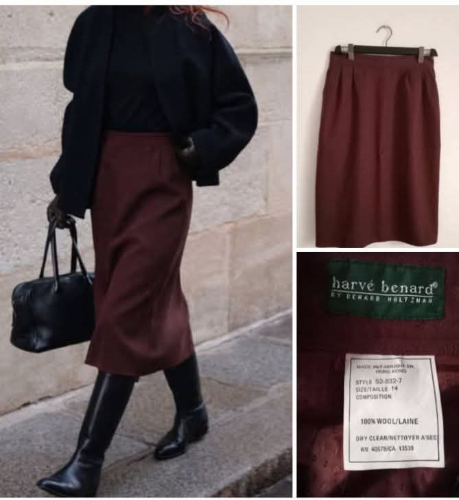 Sublime Jupe Midi de la marque Harvé Bernard 💯% laine 