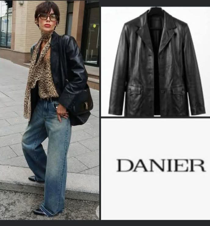 Magnifique Blazer DANIER en véritable cuir taille M 
