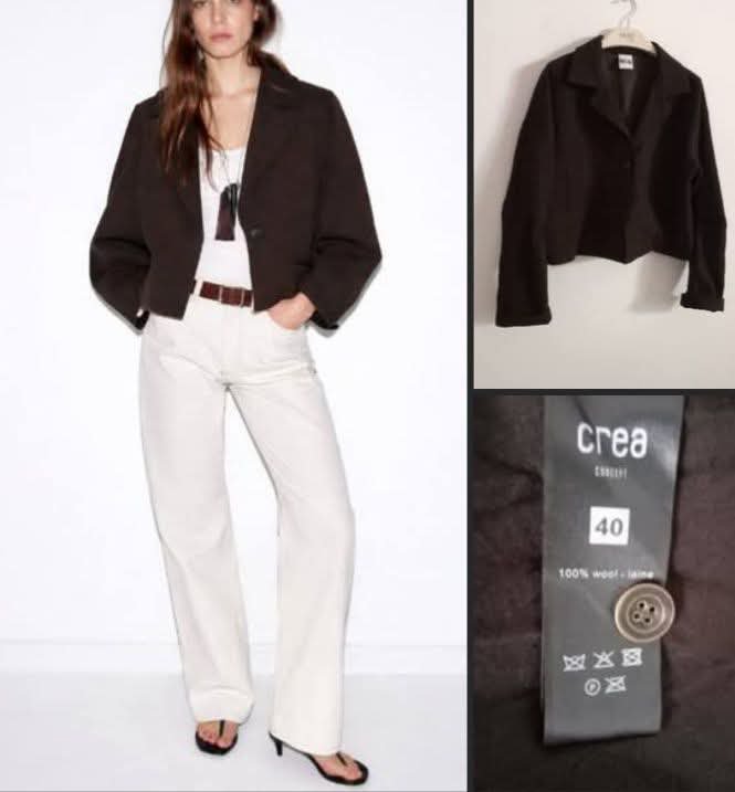 Veste courte Légère CREA 💯 % laine taille 40