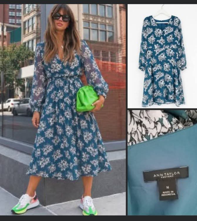 Sublime Robe Midi Printed flory ANN TAYLOR taille 42/44