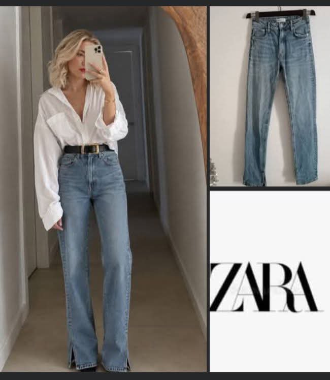 ZARA jeans avec ourlets fendus taille 34/36