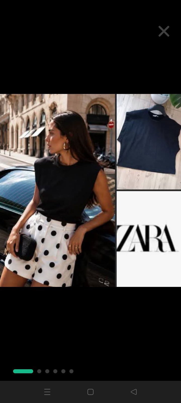 Joli Top noir ZARA 💯 % coton taille L 