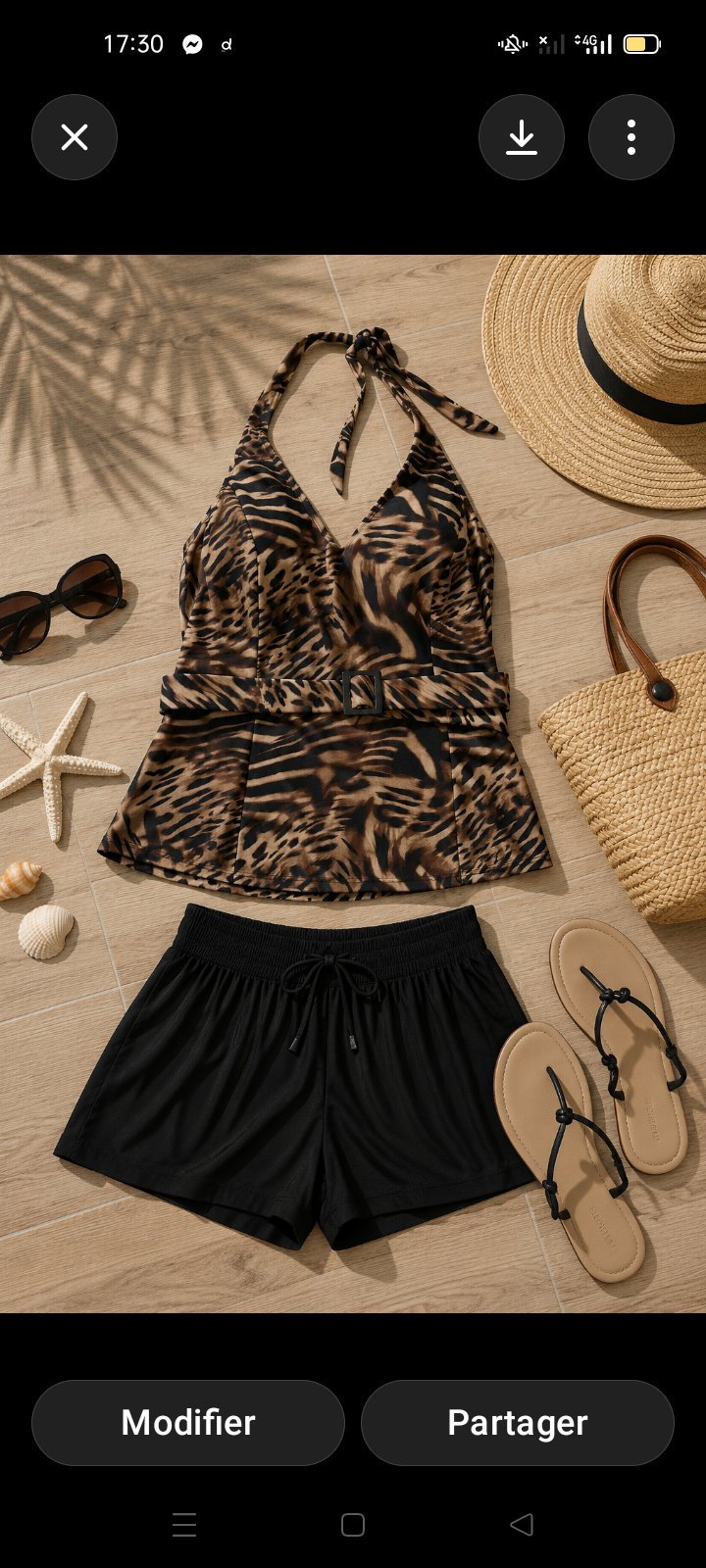 Magnifique Haut de Tankini printed léopard taille 46/48