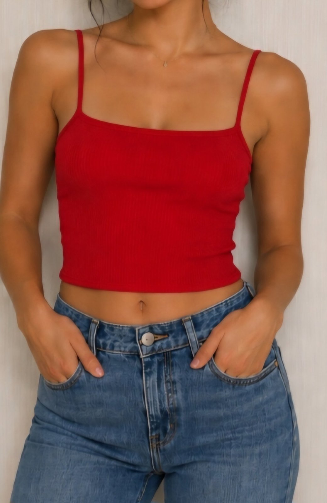 Crop top rouge vif