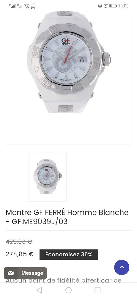 Montre Gianni franco ferré unisexe 