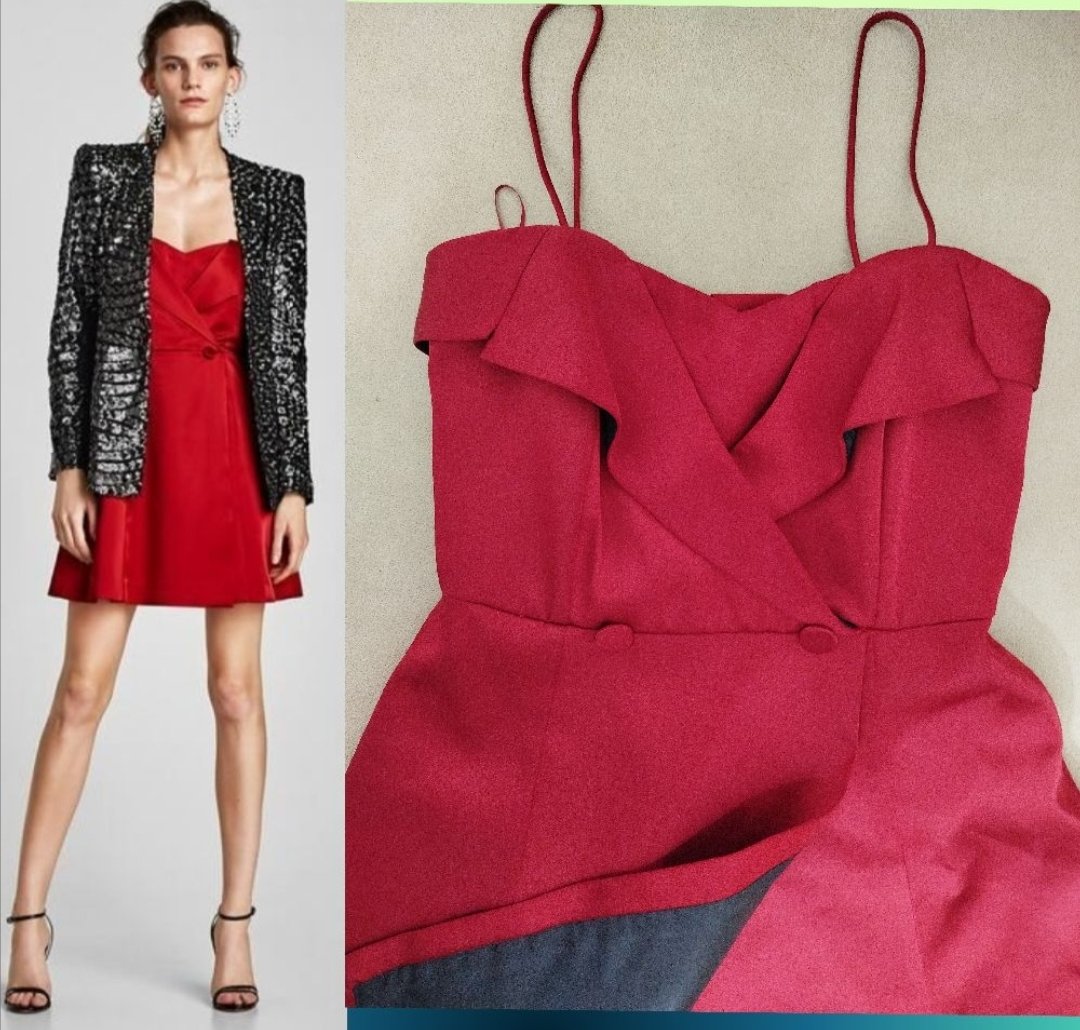 Robe rouge Zara Neuf 