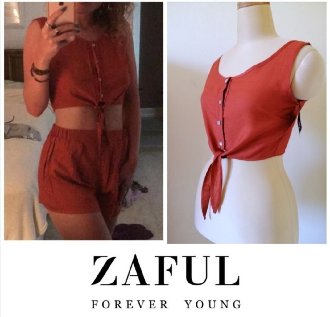 Crop chemise loose fit #zaful 