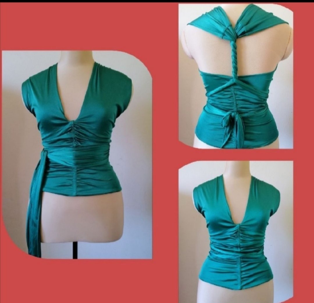 Sexy top drapé avec façon convertible 
