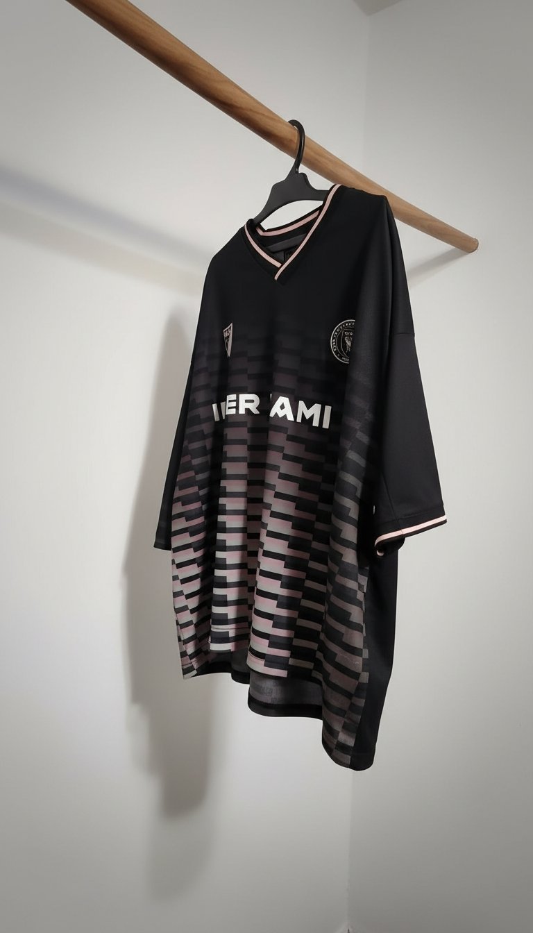  Maillot inter miami noir et rose-tailleL