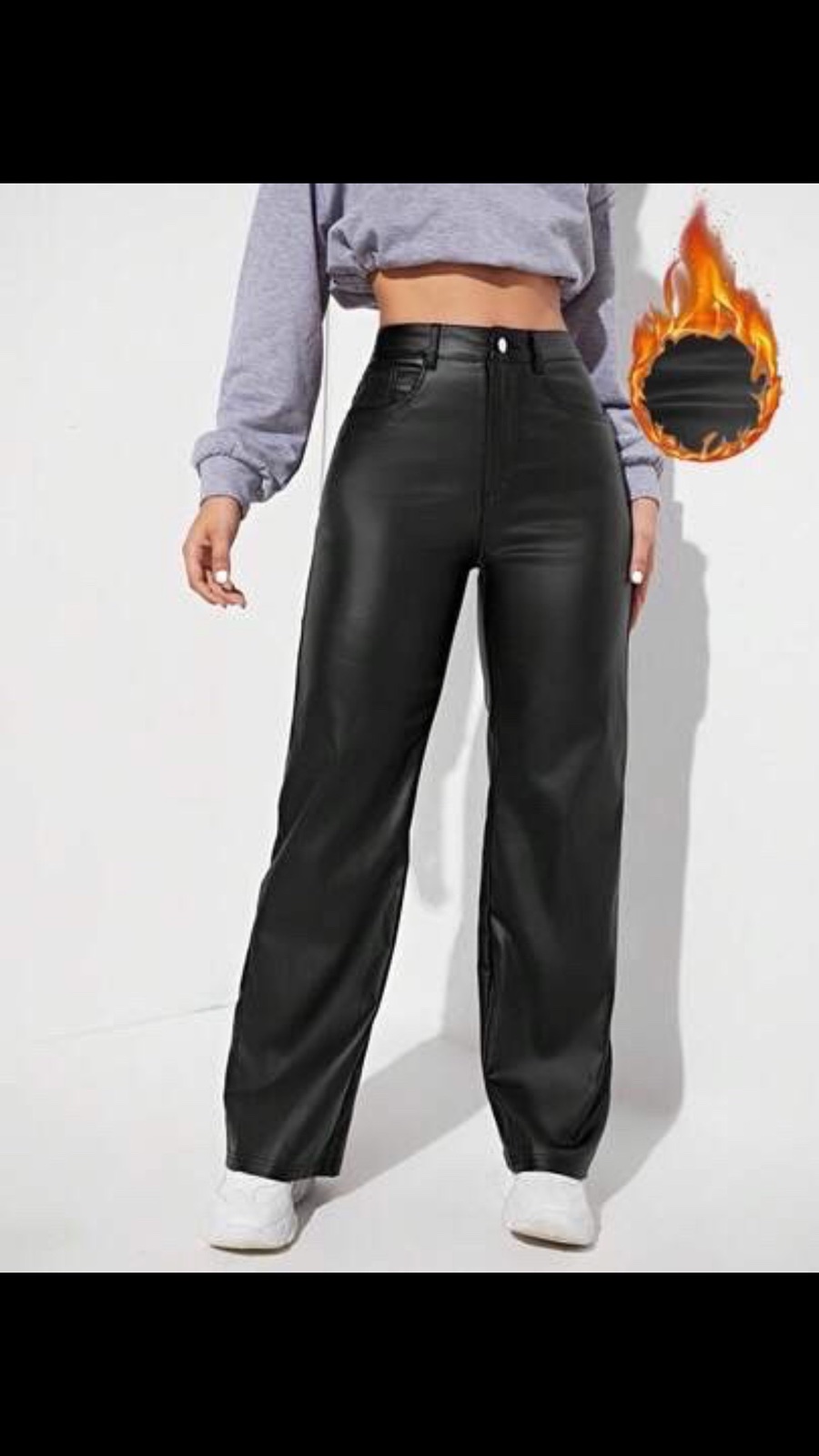 Pantalon large en similicuir 