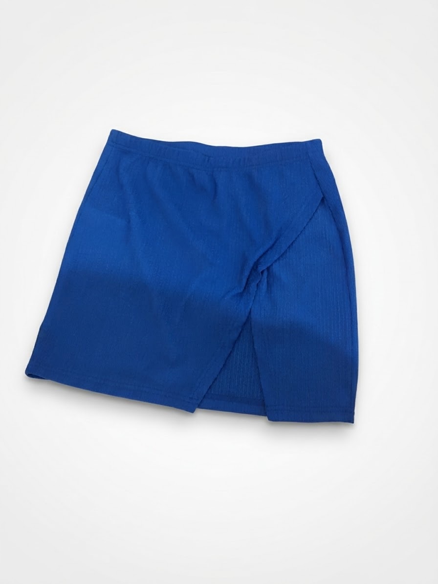 Mini-Jupe Bleue Shein Moulante Portefeuille - Taille M (38)