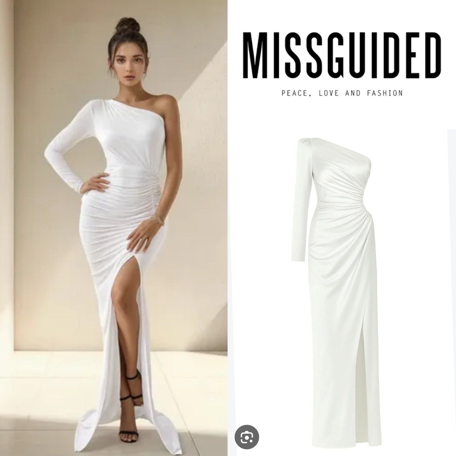 Robe asymétrique blanche m,l