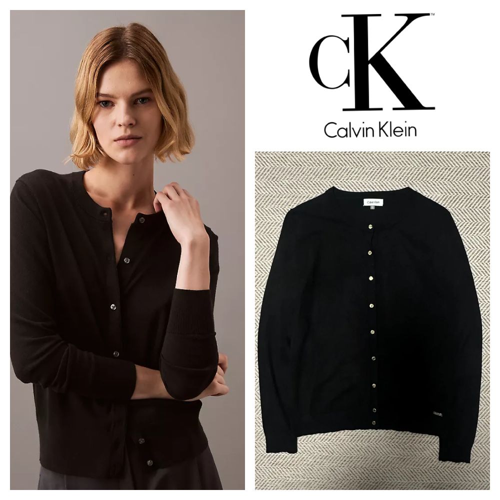 Cardigan sweater silver buttons CK 42/44