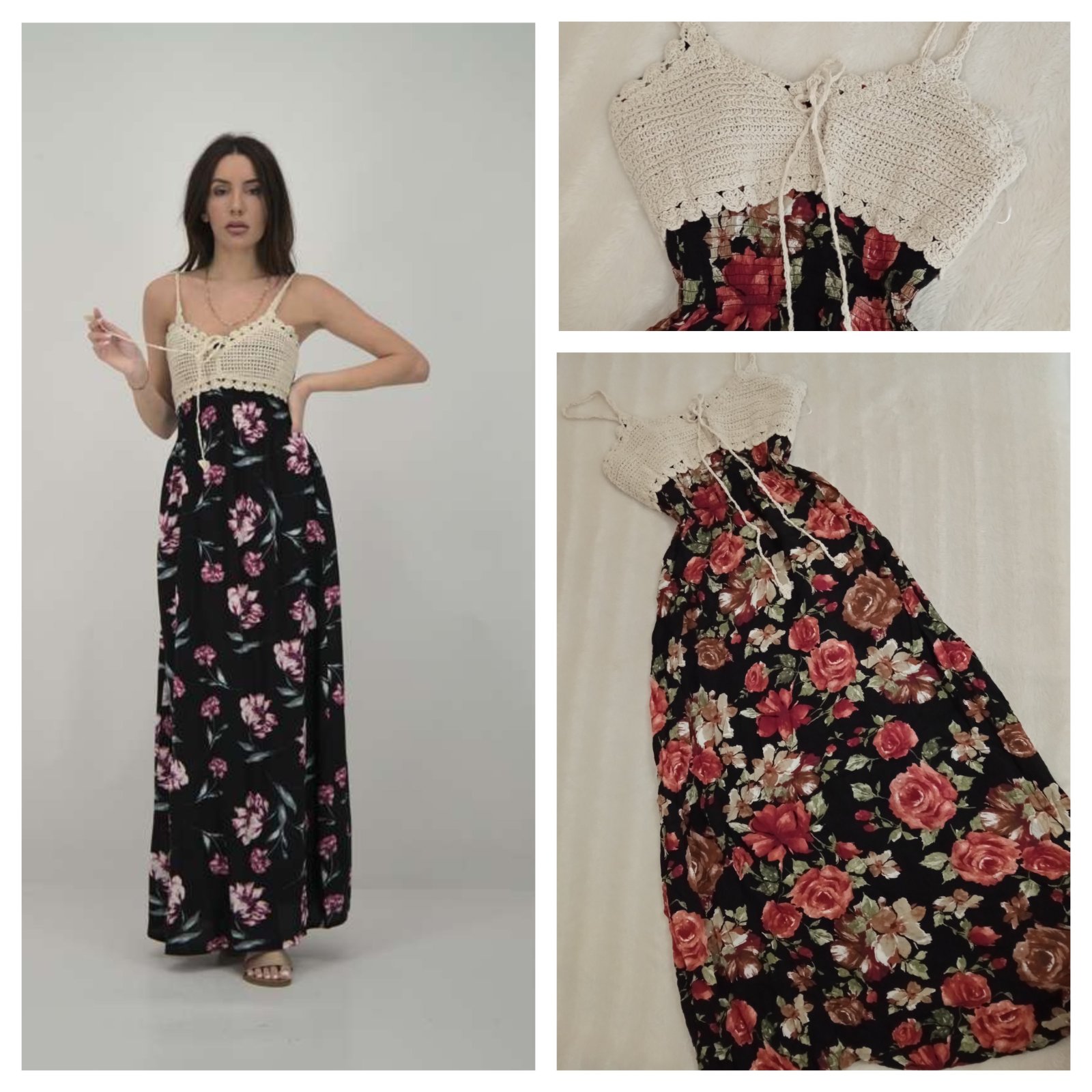Robe fleurie crochet 40/42/44