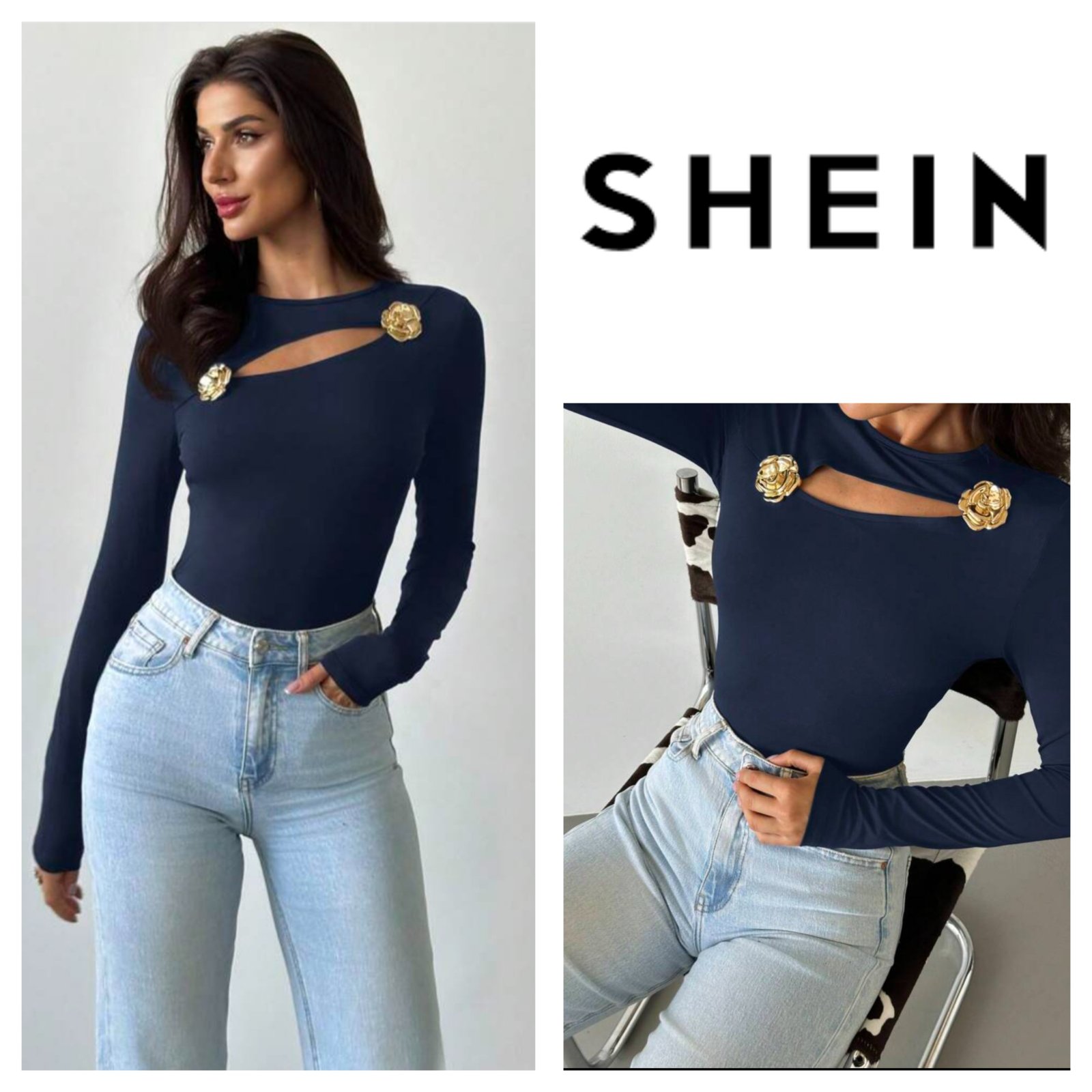 Pull bleu shein