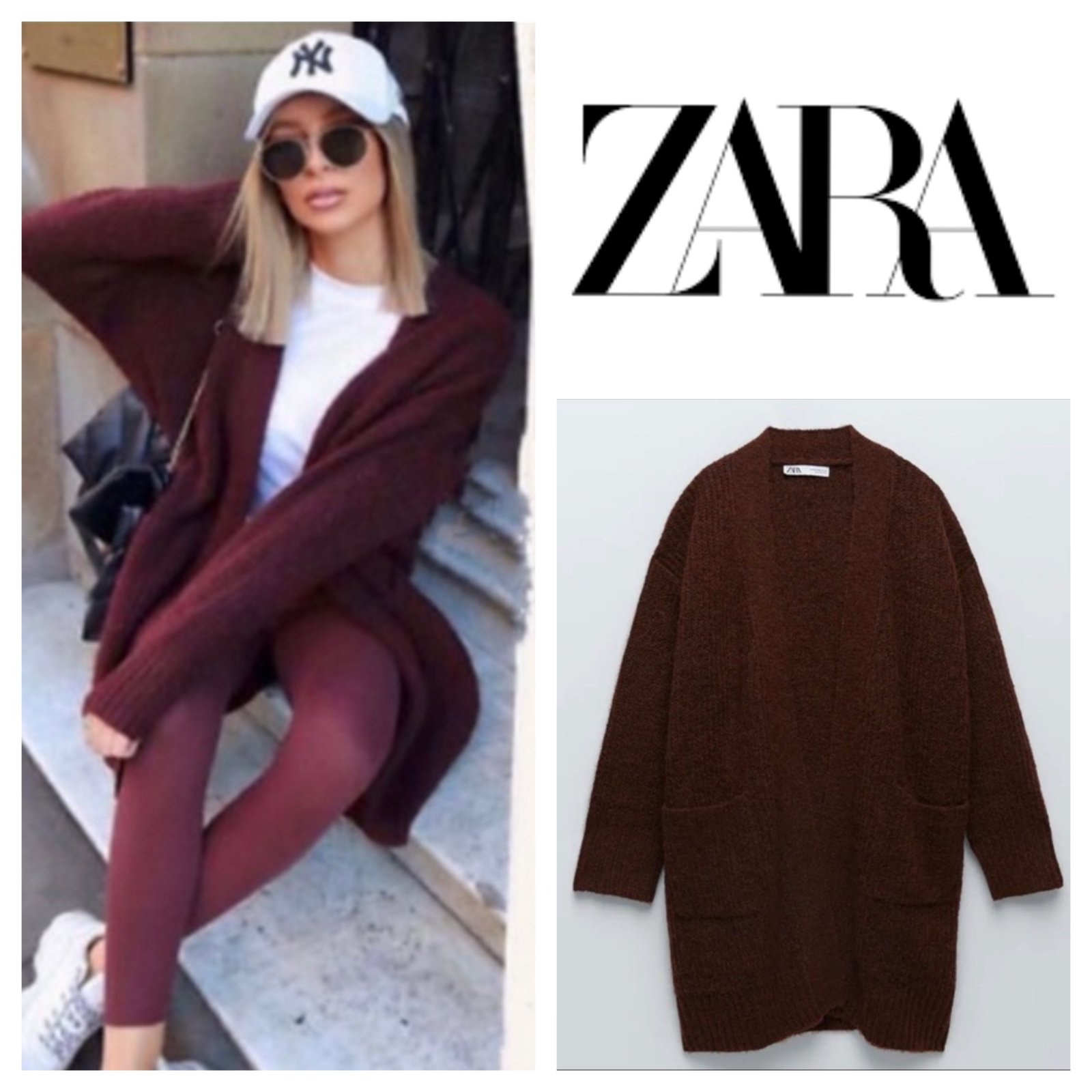 Cardigan burgundy Zara