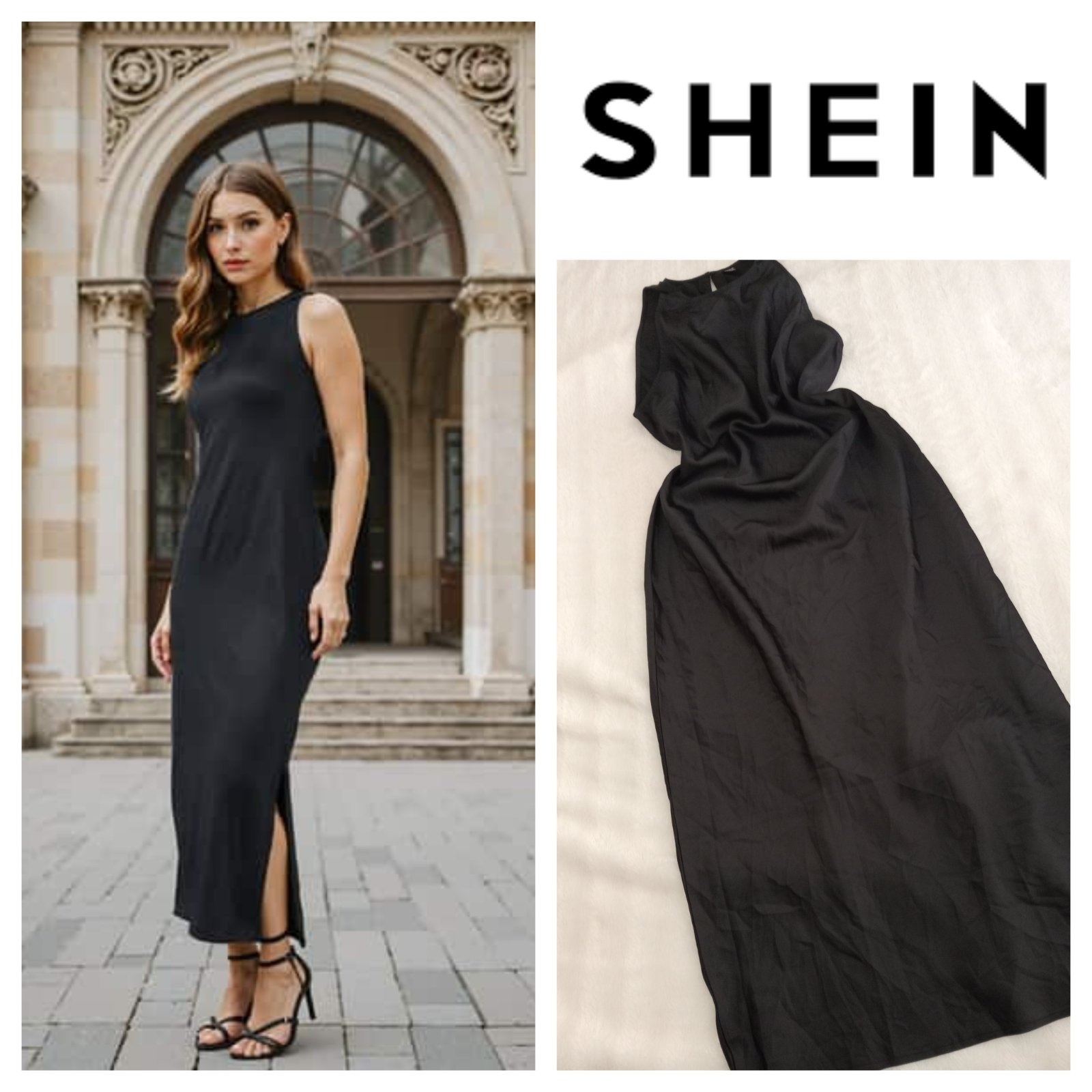 Robe effet satiné shein 