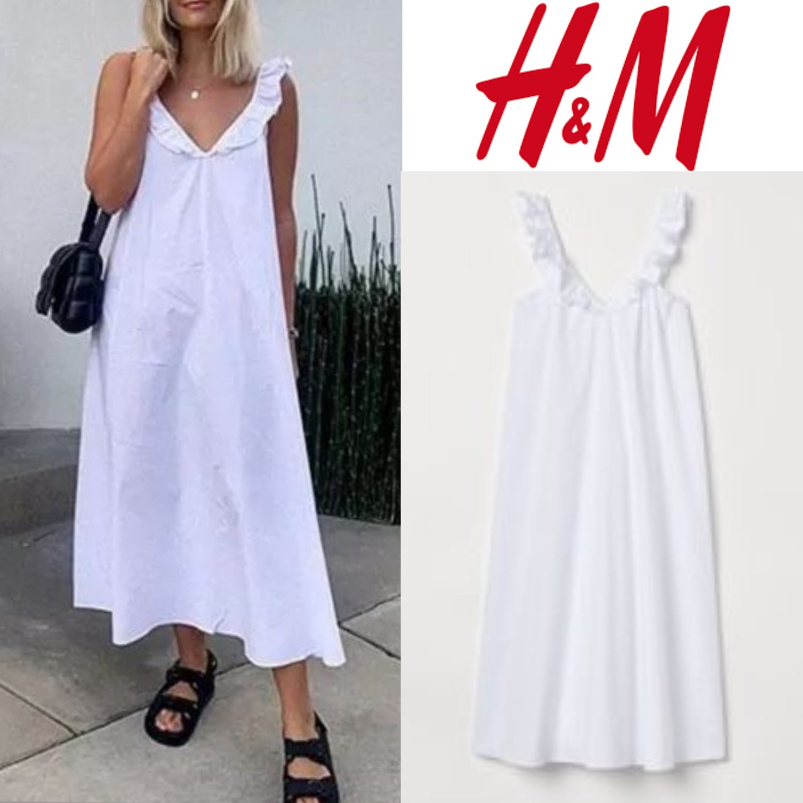 Cotton white dress h&m 40/42