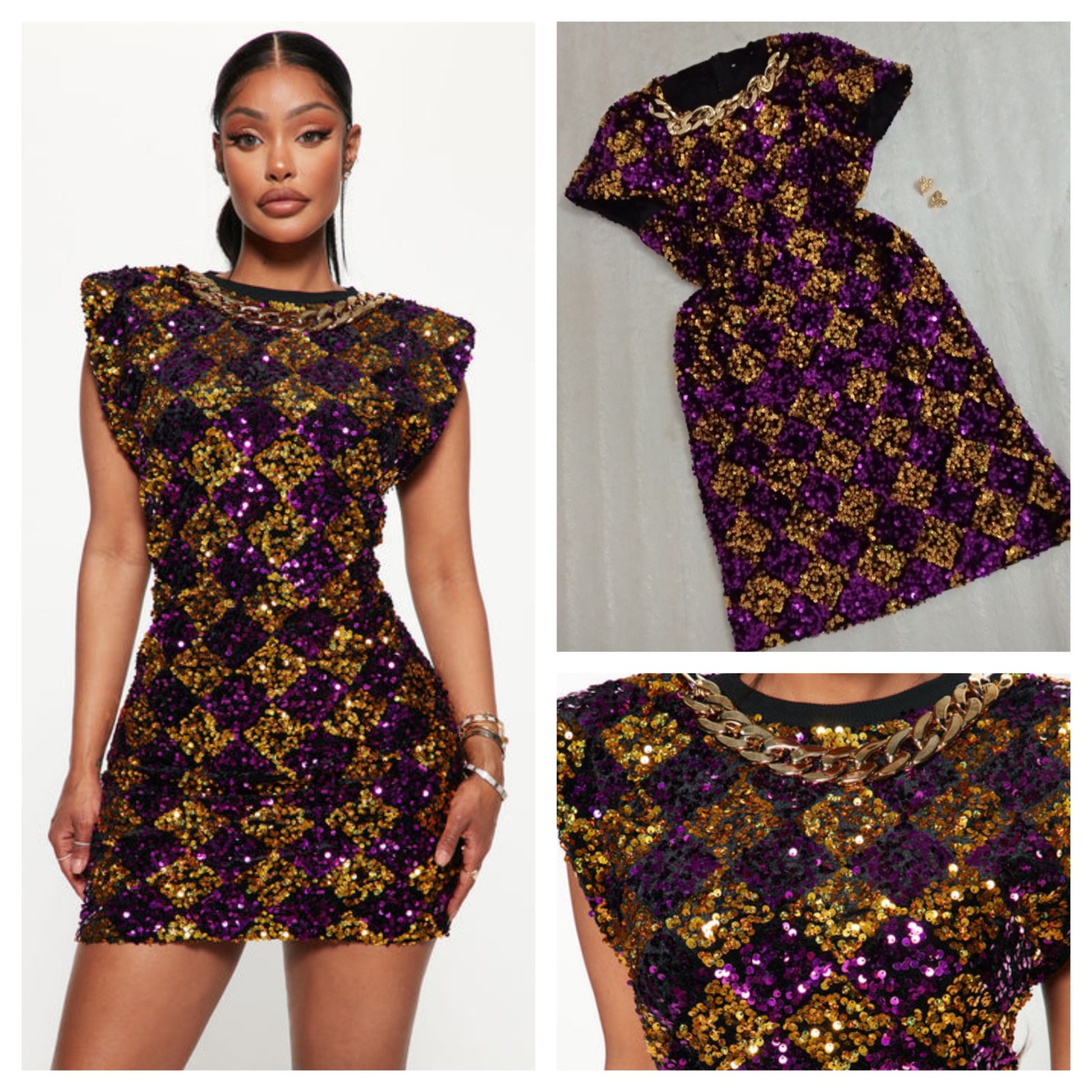 Mini robe en sequins 