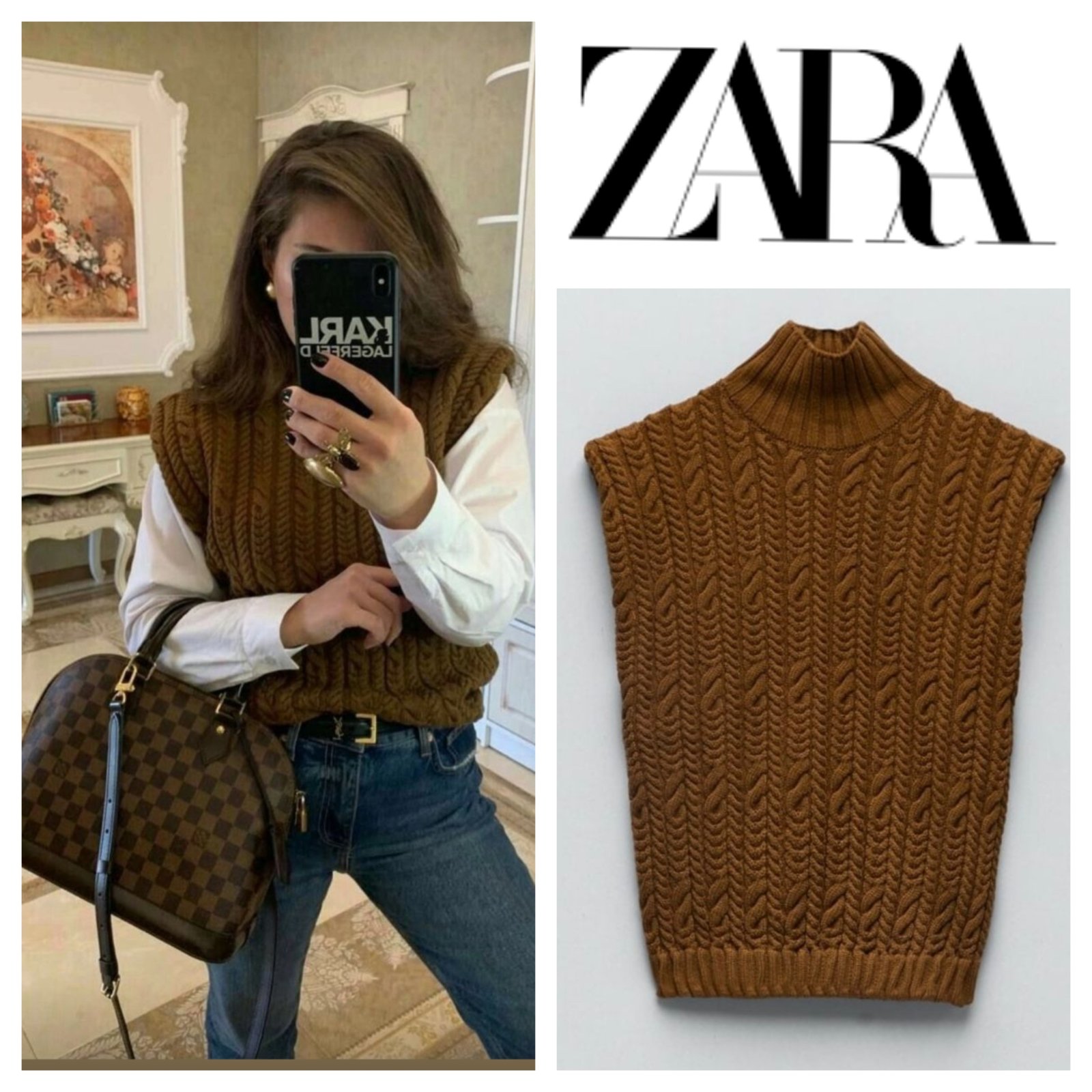 Brown débardeur zara