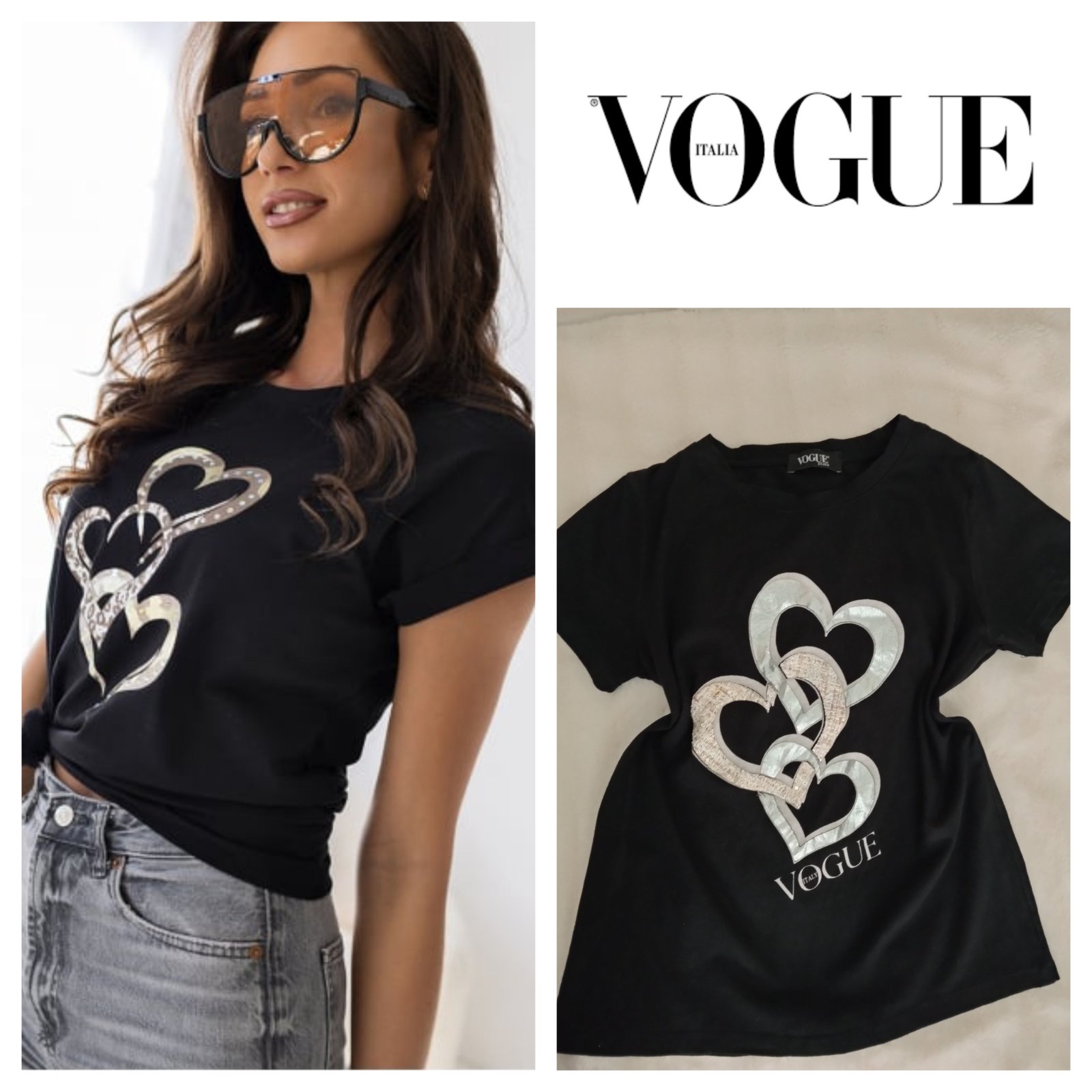 T-shirt noir m,l