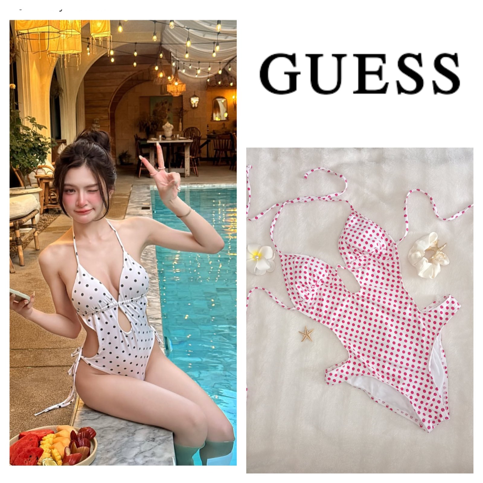 Polka dots swimwear guess 