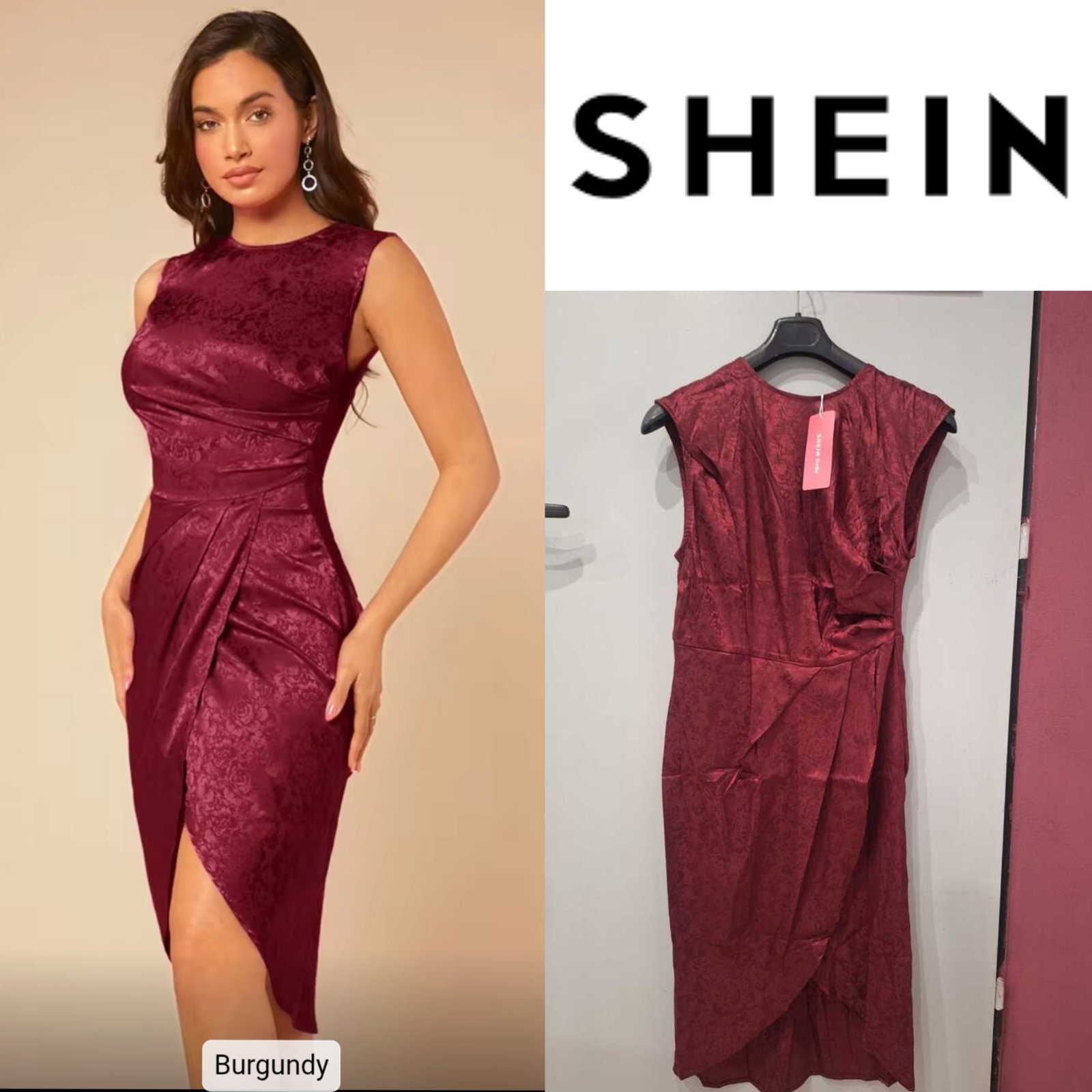 Robe shein burgundy 