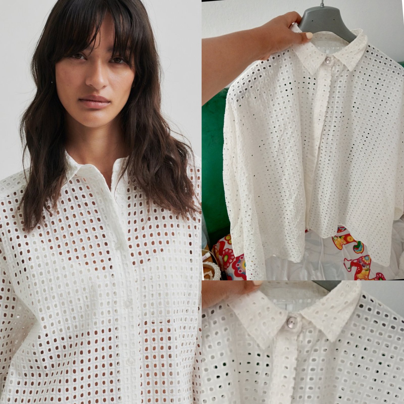 Embroided white shirt m,l,xl