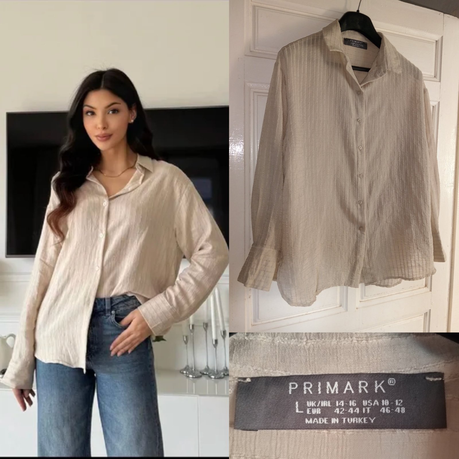 Chemise couleur grège l,xl