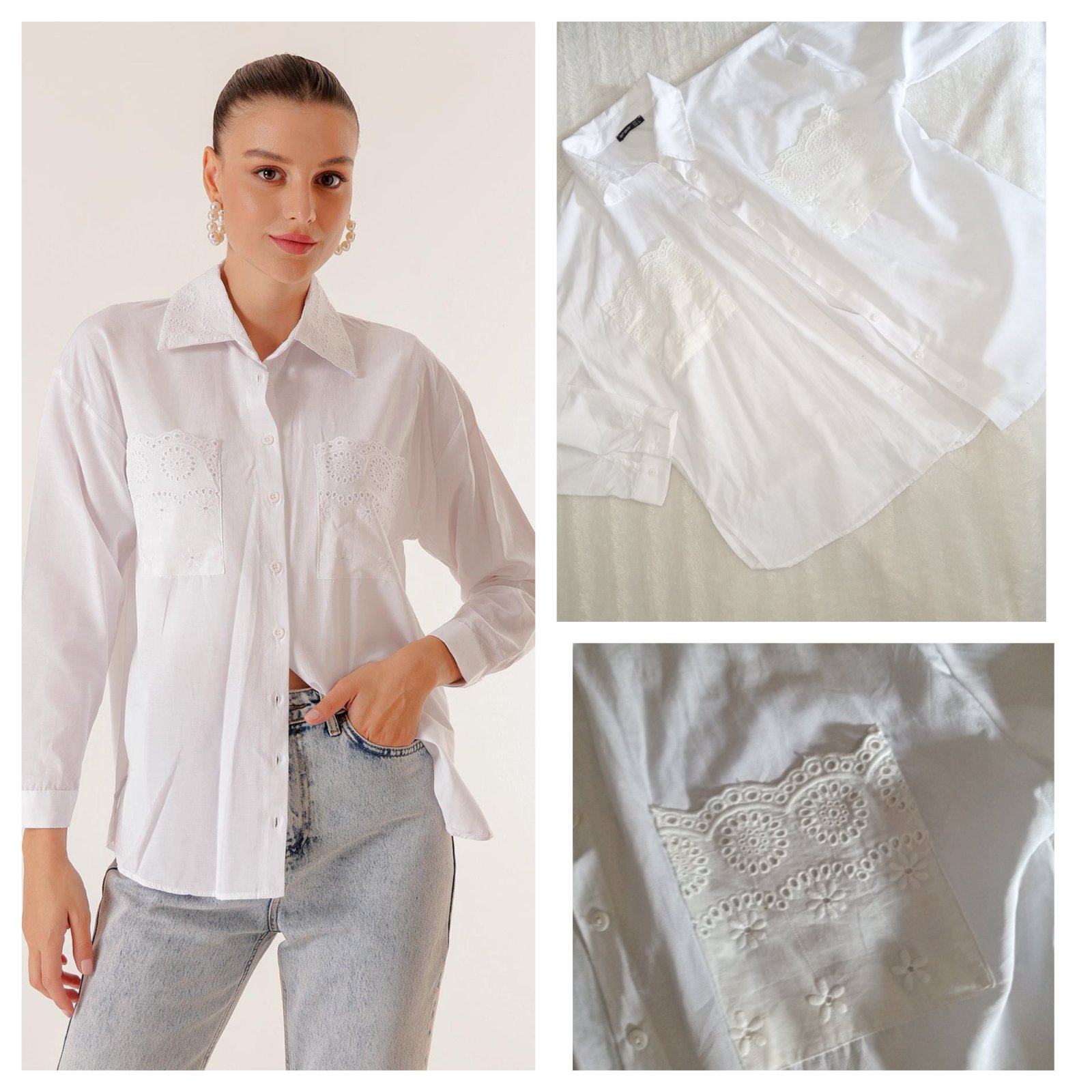 Ambar white viscose shirt m,l