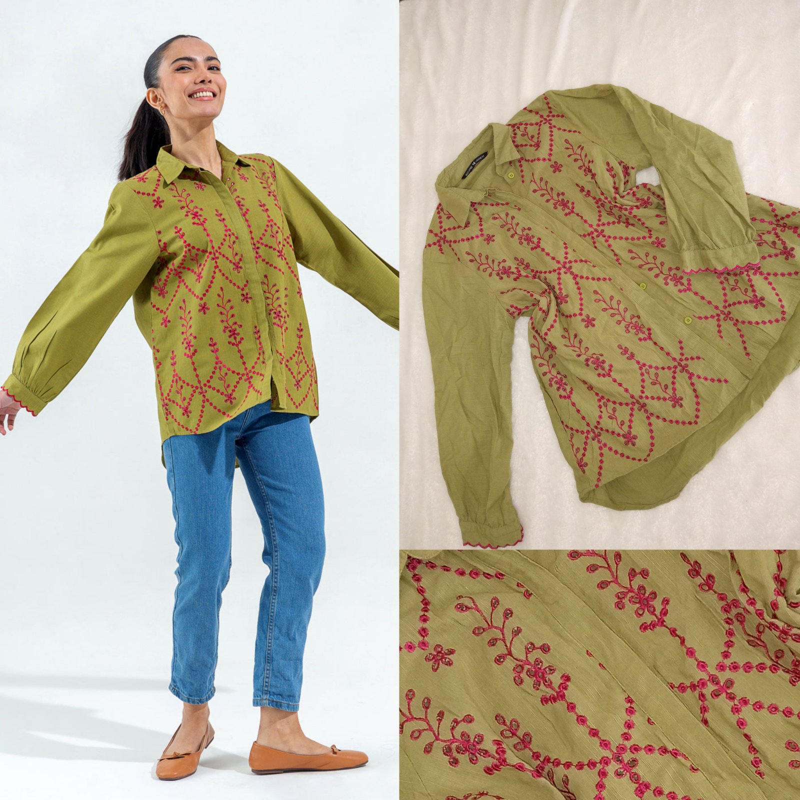 Embroided blouse T14 l,xl